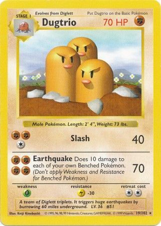 Dugtrio (19/102) [Base Set Shadowless Unlimited] | Event Horizon Hobbies CA