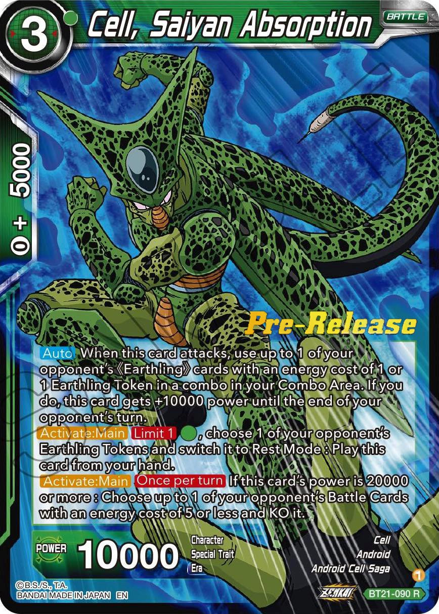 Cell, Saiyan Absorption (BT21-090) [Wild Resurgence Pre-Release Cards] | Event Horizon Hobbies CA