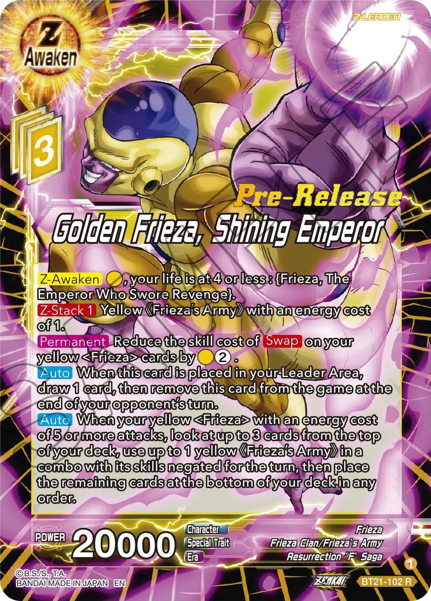 Golden Frieza, Shining Emperor (BT21-102) [Wild Resurgence Pre-Release Cards] | Event Horizon Hobbies CA
