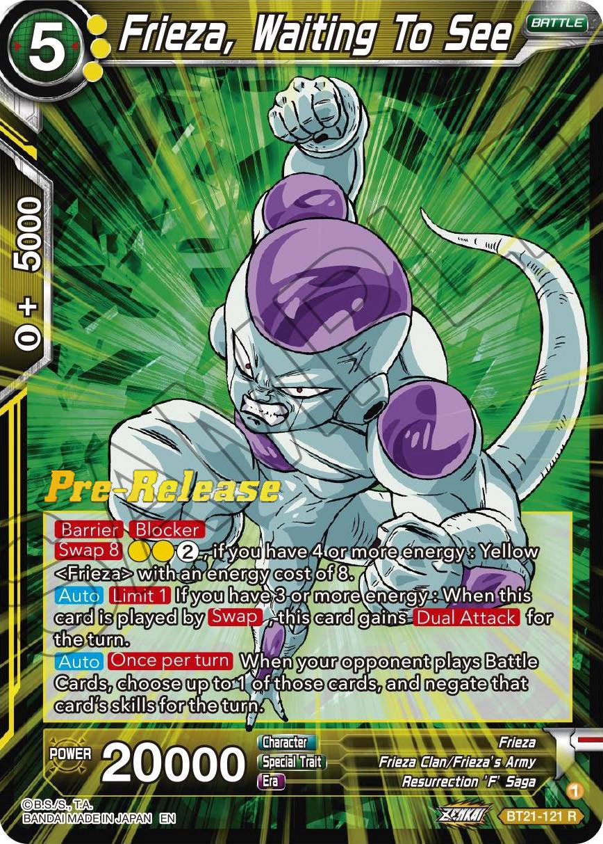 Frieza, Waiting To See (BT21-121) [Wild Resurgence Pre-Release Cards] | Event Horizon Hobbies CA