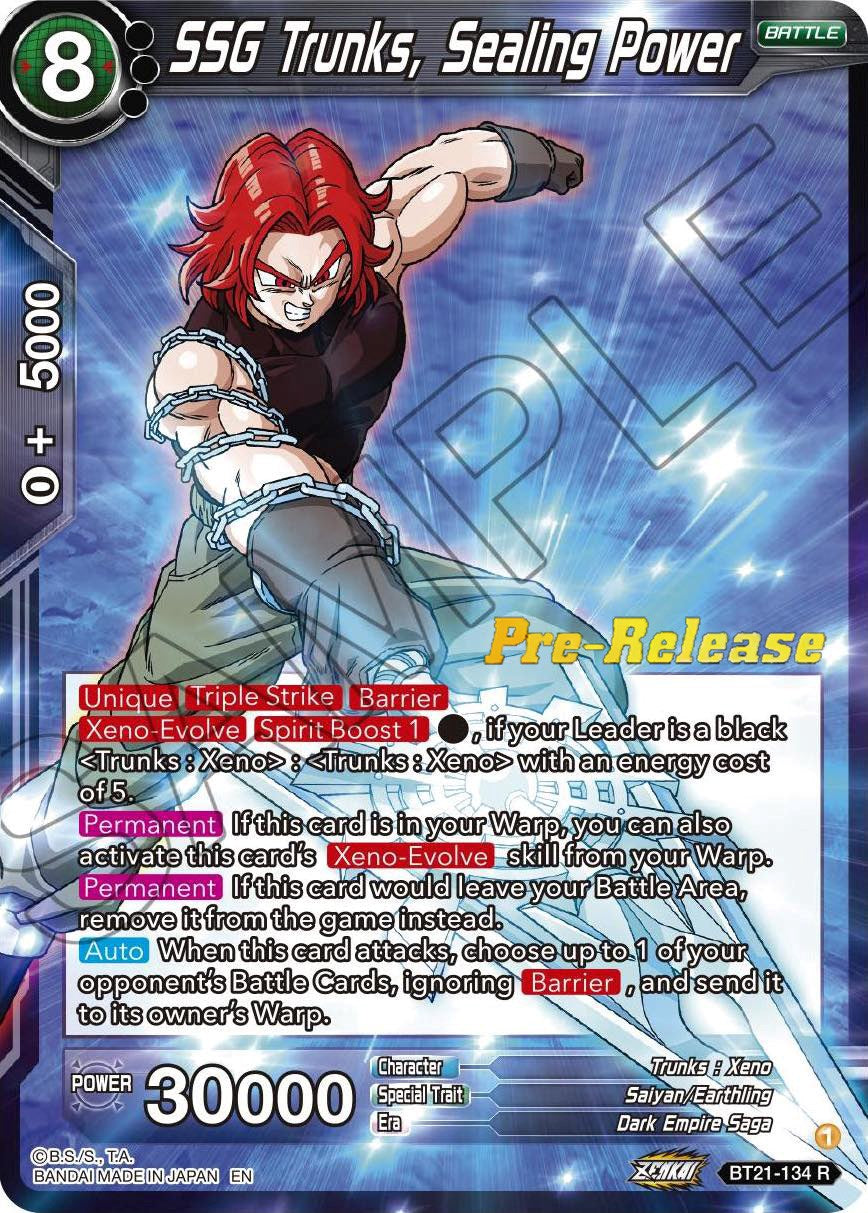 SSG Trunks, Sealing Power (BT21-134) [Wild Resurgence Pre-Release Cards] | Event Horizon Hobbies CA