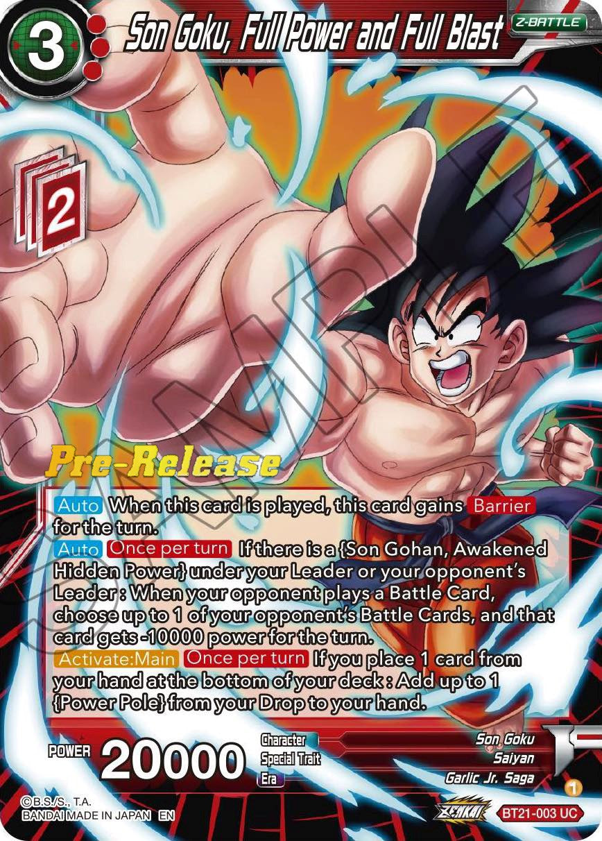 Son Goku, Full Power and Full Blast (BT21-003) [Wild Resurgence Pre-Release Cards] | Event Horizon Hobbies CA