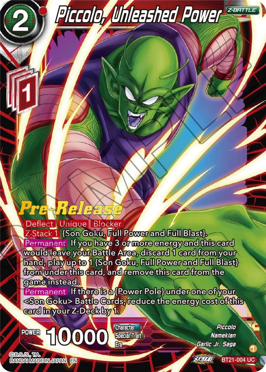 Piccolo, Unleashed Power (BT21-004) [Wild Resurgence Pre-Release Cards] | Event Horizon Hobbies CA