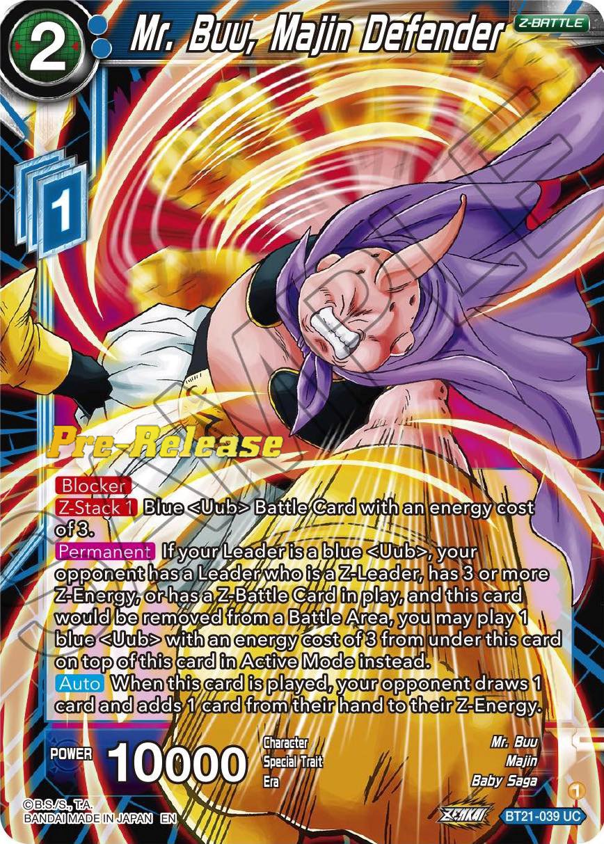 Mr. Buu, Majin Defender (BT21-039) [Wild Resurgence Pre-Release Cards] | Event Horizon Hobbies CA