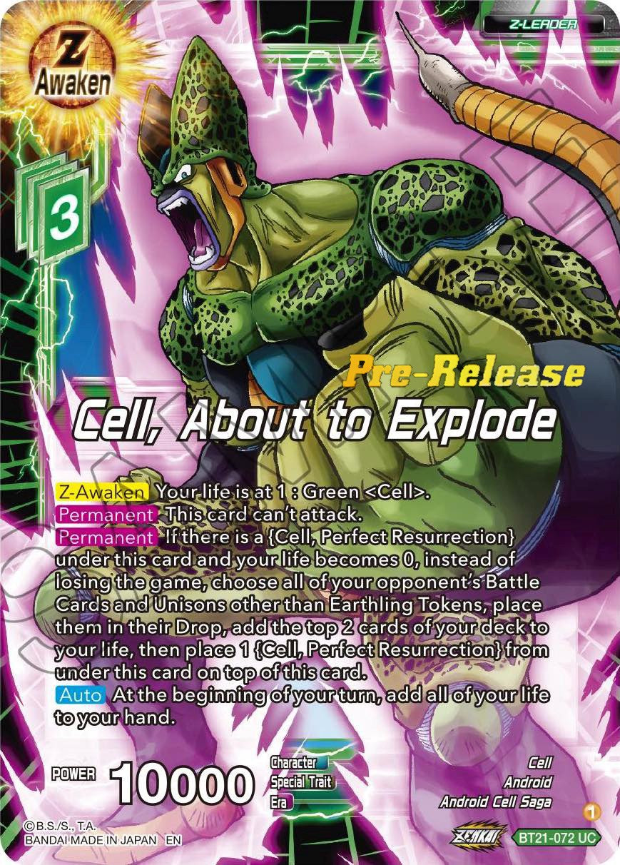 Cell, About to Explode (BT21-072) [Wild Resurgence Pre-Release Cards] | Event Horizon Hobbies CA