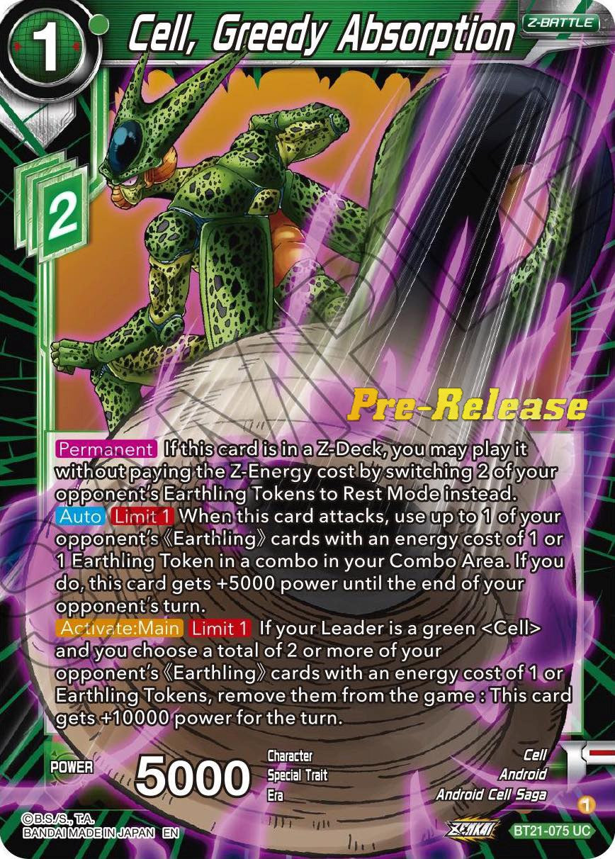 Cell, Greedy Absorption (BT21-075) [Wild Resurgence Pre-Release Cards] | Event Horizon Hobbies CA