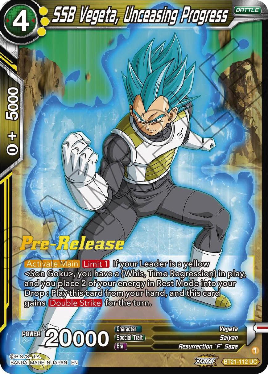 SSB Vegeta, Unceasing Progress (BT21-112) [Wild Resurgence Pre-Release Cards] | Event Horizon Hobbies CA