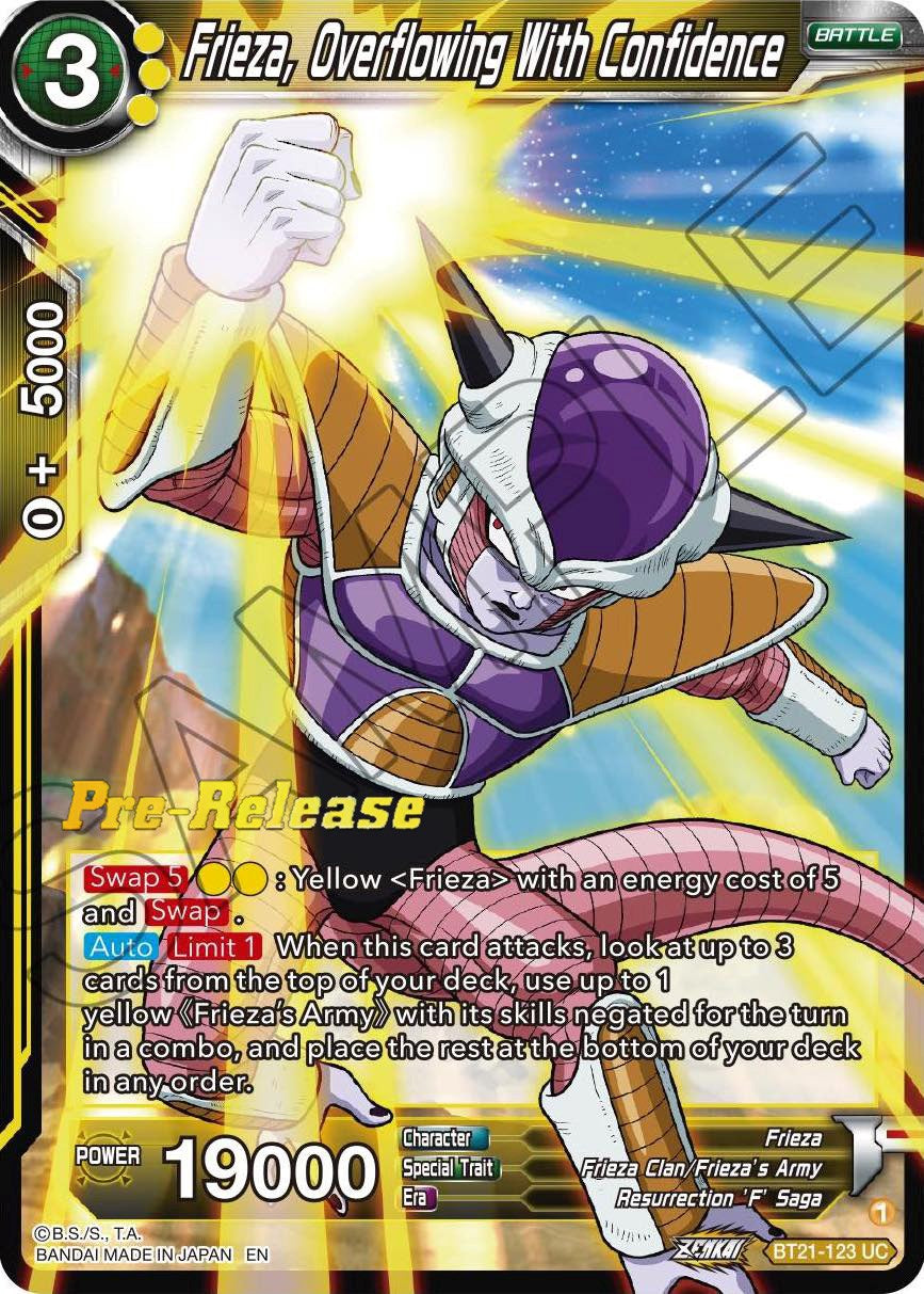 Frieza, Overflowing With Confidence (BT21-123) [Wild Resurgence Pre-Release Cards] | Event Horizon Hobbies CA