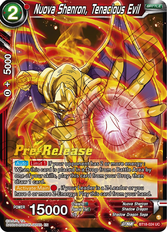 Nuova Shenron, Tenacious Evil (BT18-024) [Dawn of the Z-Legends Prerelease Promos] | Event Horizon Hobbies CA