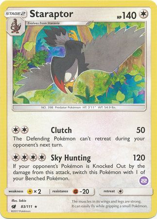 Staraptor (83/111) (Deck Exclusive #22) [Sun & Moon: Trainer Kit - Alolan Sandslash] | Event Horizon Hobbies CA