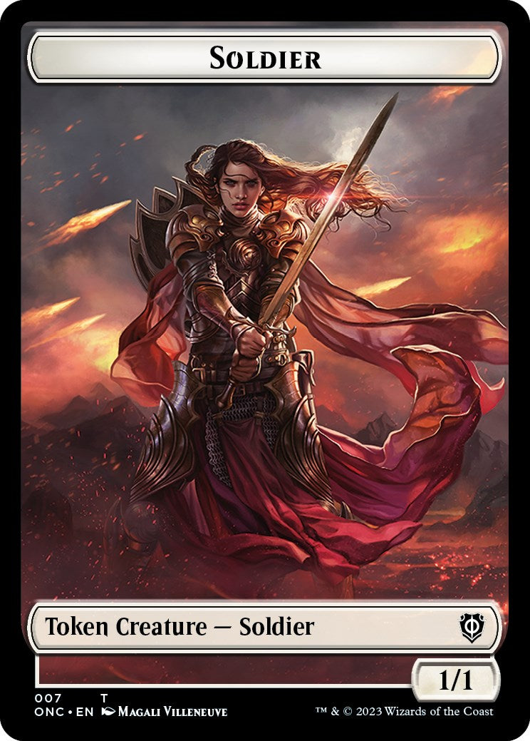 Soldier (007) // Angel Double-Sided Token [Phyrexia: All Will Be One Commander Tokens] | Event Horizon Hobbies CA