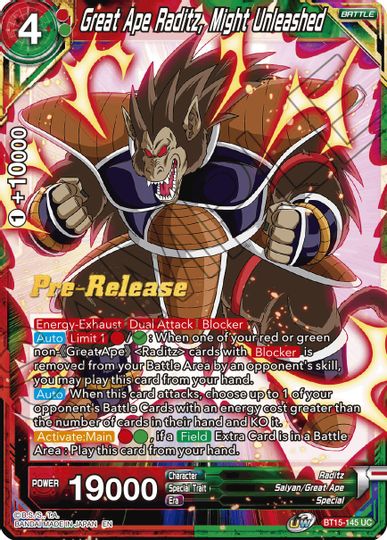 Great Ape Raditz, Might Unleashed (BT15-145) [Saiyan Showdown Prerelease Promos] | Event Horizon Hobbies CA