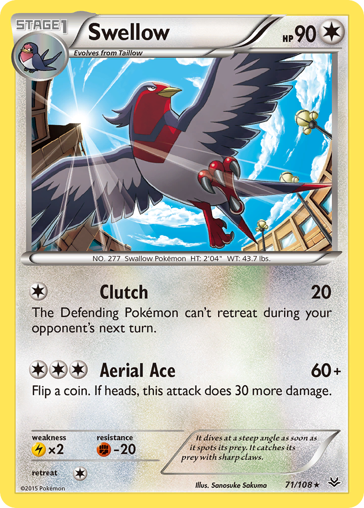 Swellow (71/108) [XY: Roaring Skies] | Event Horizon Hobbies CA