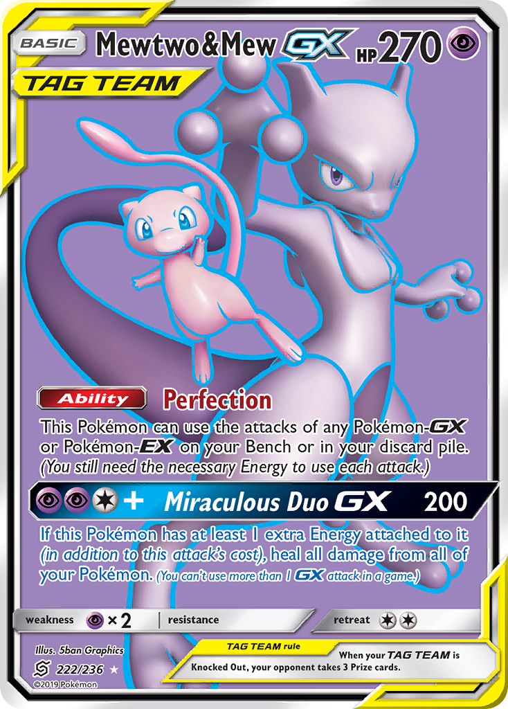 Mewtwo & Mew GX (222/236) [Sun & Moon: Unified Minds] | Event Horizon Hobbies CA