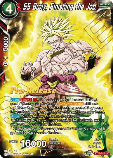 SS Broly, Finishing the Job (BT15-020) [Saiyan Showdown Prerelease Promos] | Event Horizon Hobbies CA