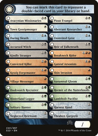 Checklist Card - (CH1) Shadows over Innistrad [Shadows over Innistrad Tokens] | Event Horizon Hobbies CA