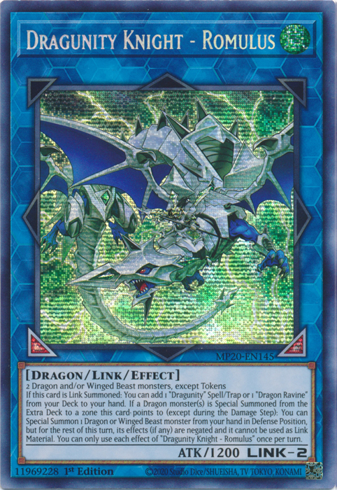 Dragunity Knight - Romulus [MP20-EN145] Prismatic Secret Rare | Event Horizon Hobbies CA