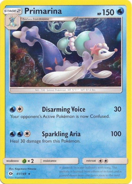 Primarina (41/149) (Water Web Holo) [Sun & Moon: Base Set] | Event Horizon Hobbies CA