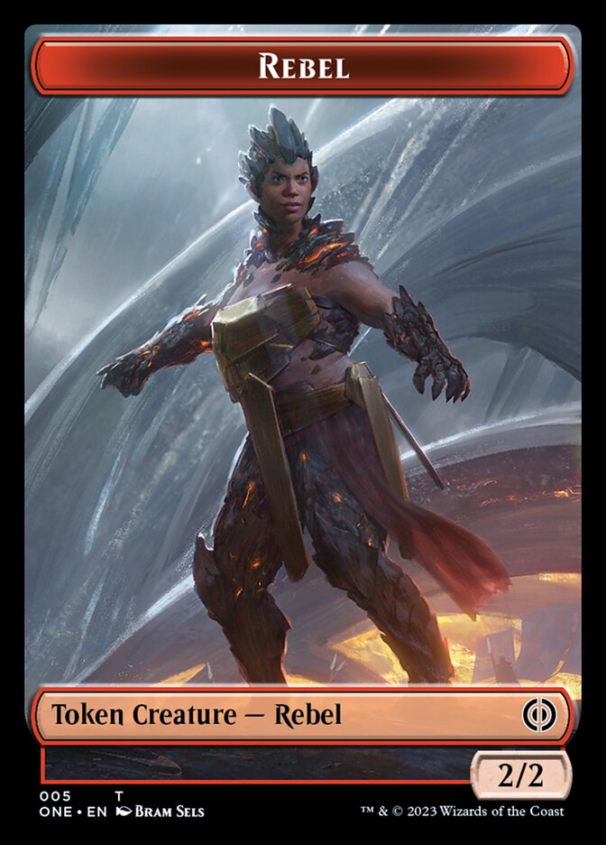 Rebel // Phyrexian Germ Double-Sided Token [Phyrexia: All Will Be One Commander Tokens] | Event Horizon Hobbies CA