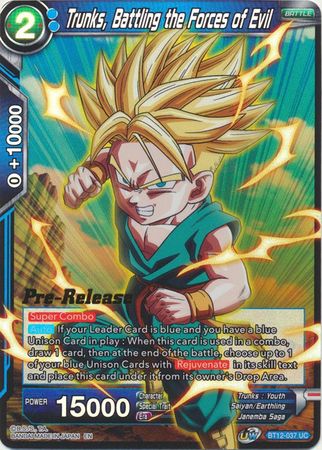 Trunks, Battling the Forces of Evil (BT12-037) [Vicious Rejuvenation Prerelease Promos] | Event Horizon Hobbies CA