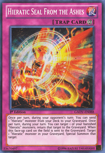 Hieratic Seal From the Ashes [GAOV-EN088] Secret Rare | Event Horizon Hobbies CA