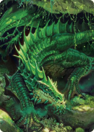 Lurking Green Dragon Art Card [Commander Legends: Battle for Baldur's Gate Art Series] | Event Horizon Hobbies CA