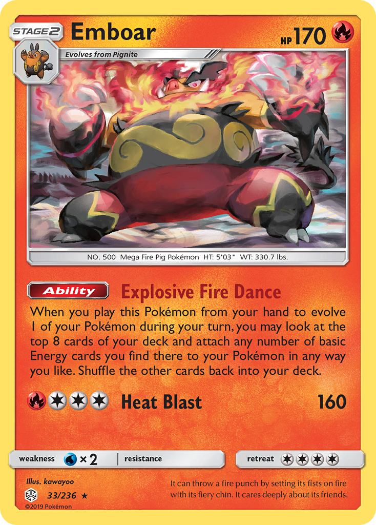 Emboar (33/236) [Sun & Moon: Cosmic Eclipse] | Event Horizon Hobbies CA