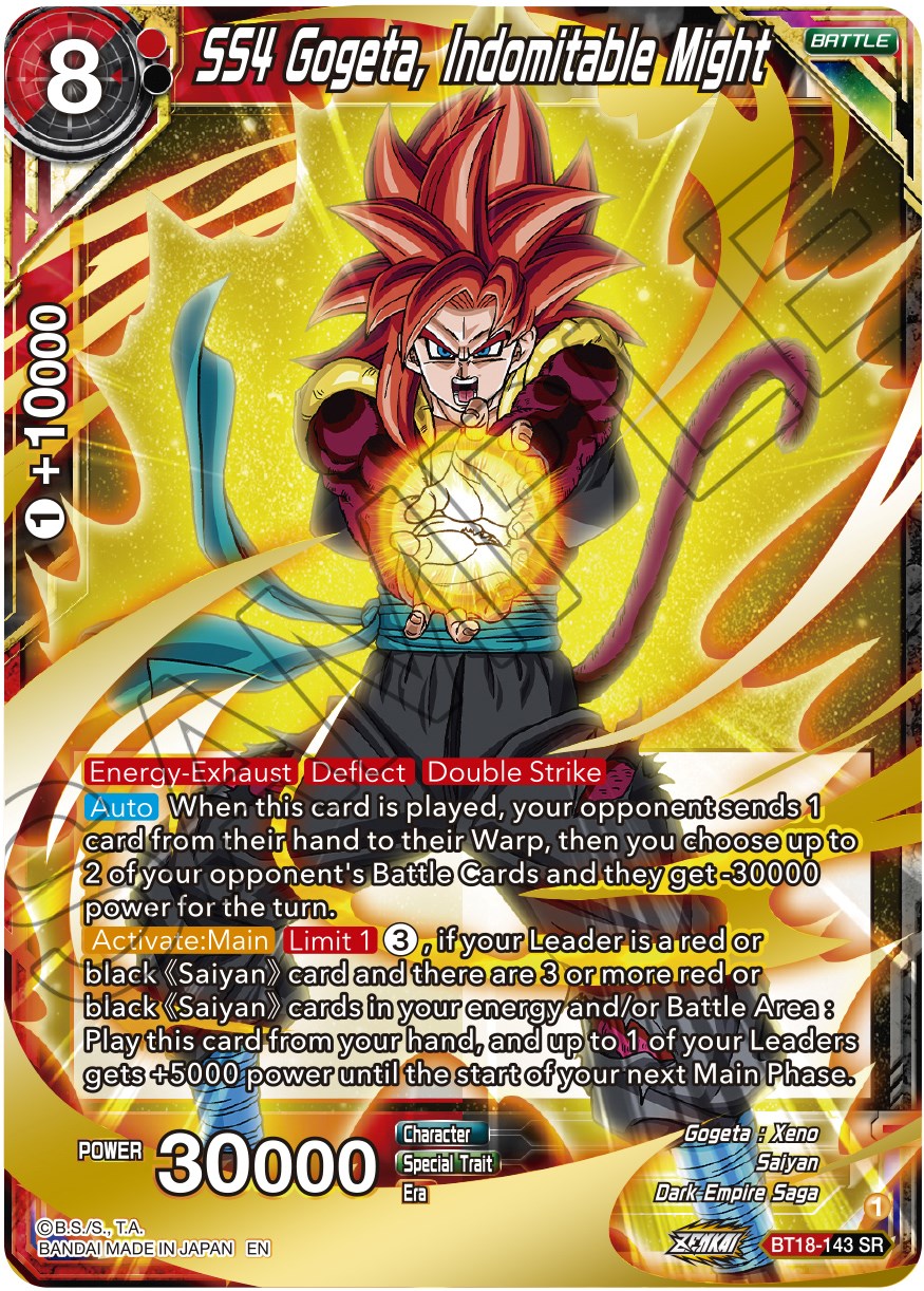 SS4 Gogeta, Indomitable Might (BT18-143) [Dawn of the Z-Legends] | Event Horizon Hobbies CA