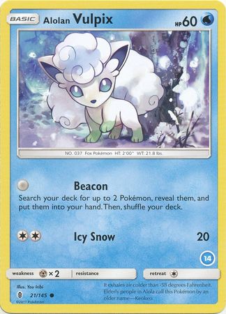 Alolan Vulpix (21/145) (Deck Exclusive #14) [Sun & Moon: Trainer Kit - Alolan Ninetales] | Event Horizon Hobbies CA