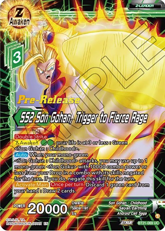 SS2 Son Gohan, Trigger to Fierce Rage (BT21-069) [Wild Resurgence Pre-Release Cards] | Event Horizon Hobbies CA