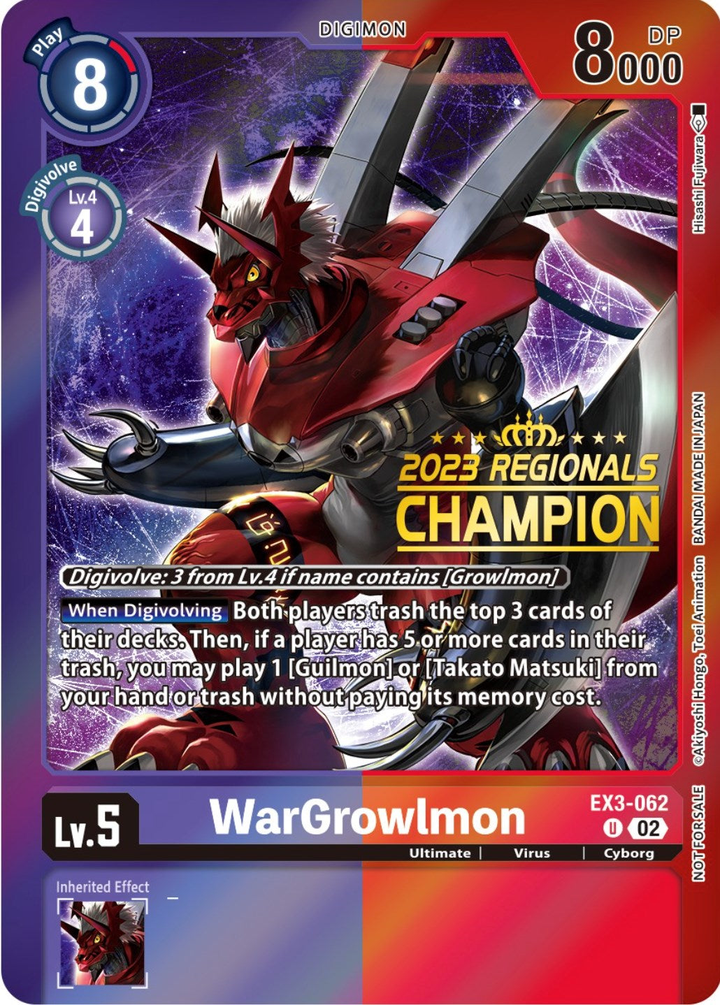 WarGrowlmon [EX3-062] (2023 Regionals Champion) [Draconic Roar Promos] | Event Horizon Hobbies CA