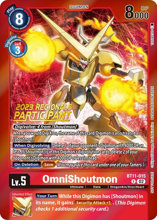 OmniShoutmon [BT11-015] (2023 Regionals Participant) [Dimensional Phase Promos] | Event Horizon Hobbies CA