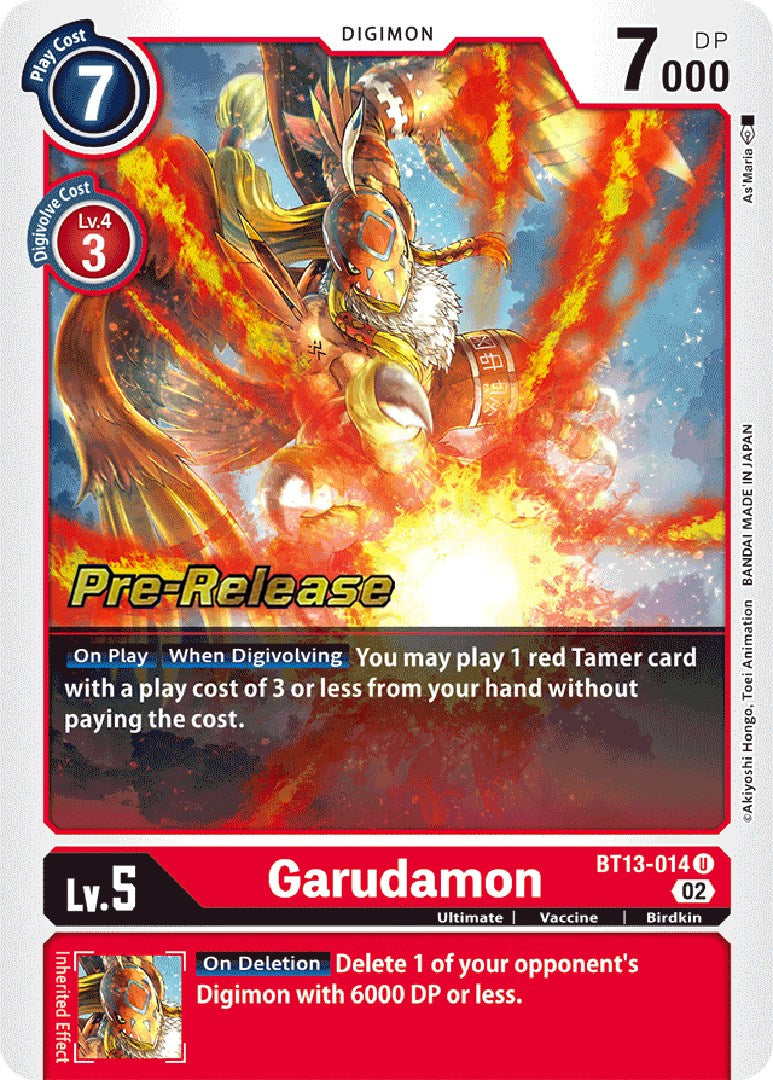 Garudamon [BT13-014] [Versus Royal Knight Booster Pre-Release Cards] | Event Horizon Hobbies CA