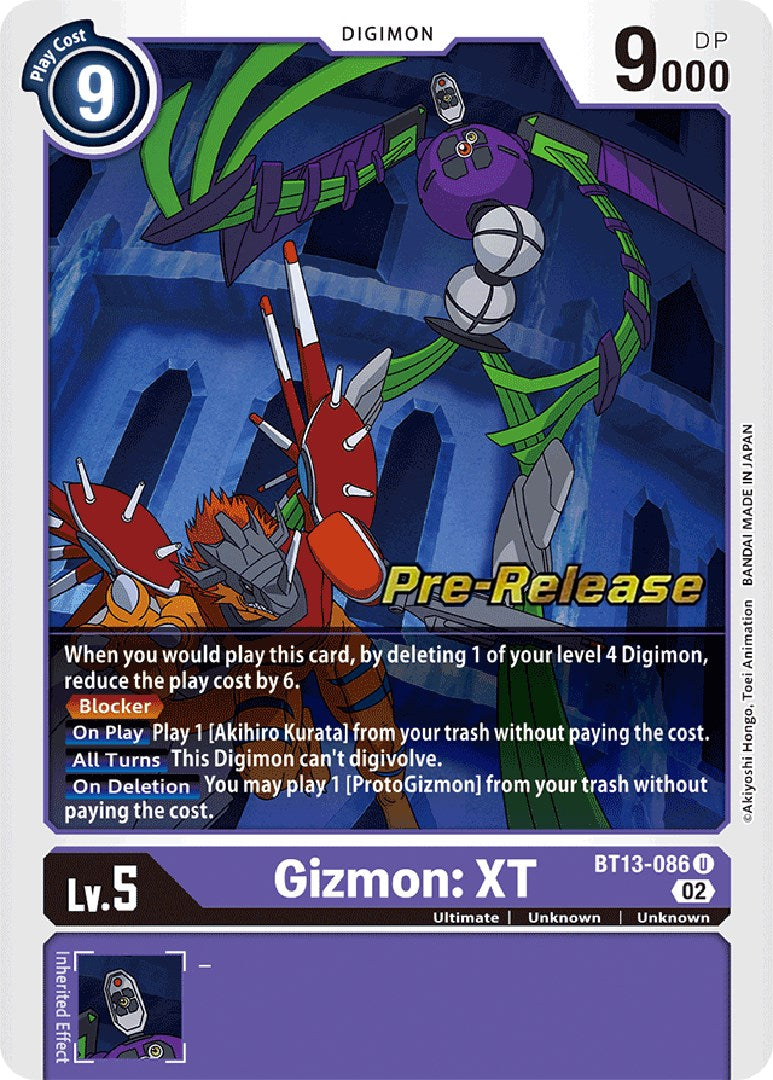 Gizmon: XT [BT13-086] [Versus Royal Knight Booster Pre-Release Cards] | Event Horizon Hobbies CA