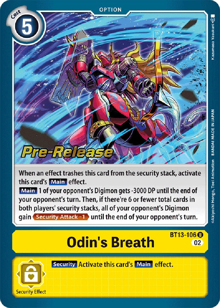 Odin's Breath [BT13-106] [Versus Royal Knight Booster Pre-Release Cards] | Event Horizon Hobbies CA