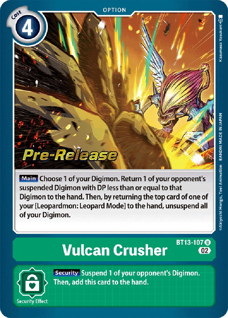 Vulcan Crusher [BT13-107] [Versus Royal Knight Booster Pre-Release Cards] | Event Horizon Hobbies CA