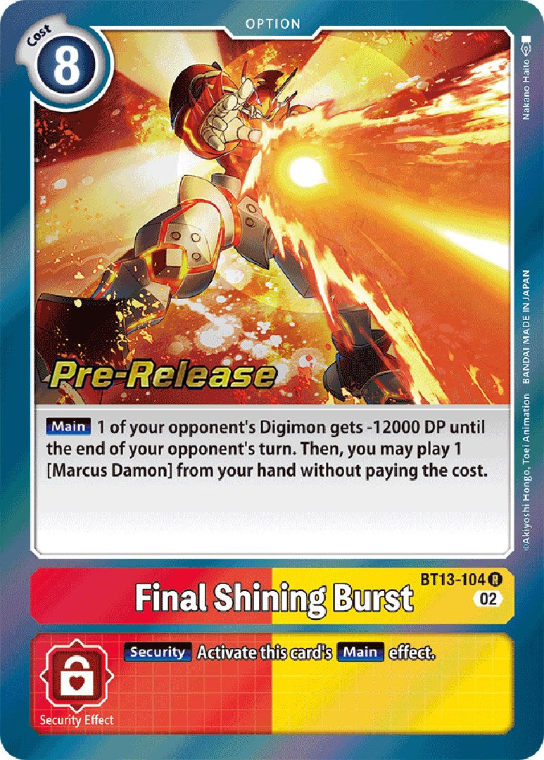 Final Shining Burst [BT13-104] [Versus Royal Knight Booster Pre-Release Cards] | Event Horizon Hobbies CA