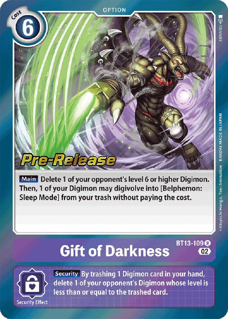 Gift of Darkness [BT13-109] [Versus Royal Knight Booster Pre-Release Cards] | Event Horizon Hobbies CA