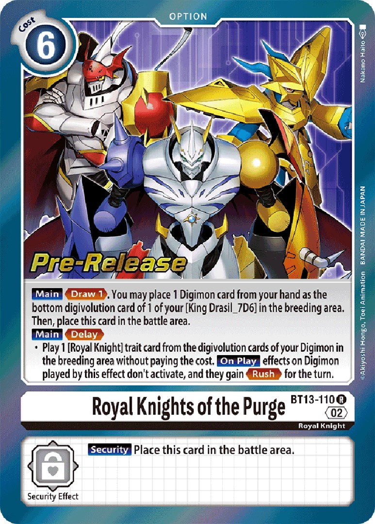 Royal Knights of the Purge [BT13-110] [Versus Royal Knight Booster Pre-Release Cards] | Event Horizon Hobbies CA