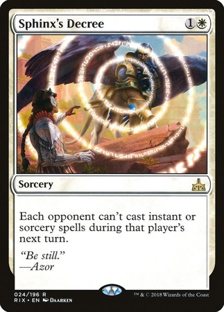 Sphinx's Decree [Rivals of Ixalan] | Event Horizon Hobbies CA