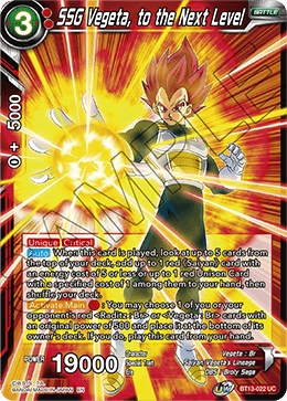 SSG Vegeta, to the Next Level (Uncommon) (BT13-022) [Supreme Rivalry] | Event Horizon Hobbies CA