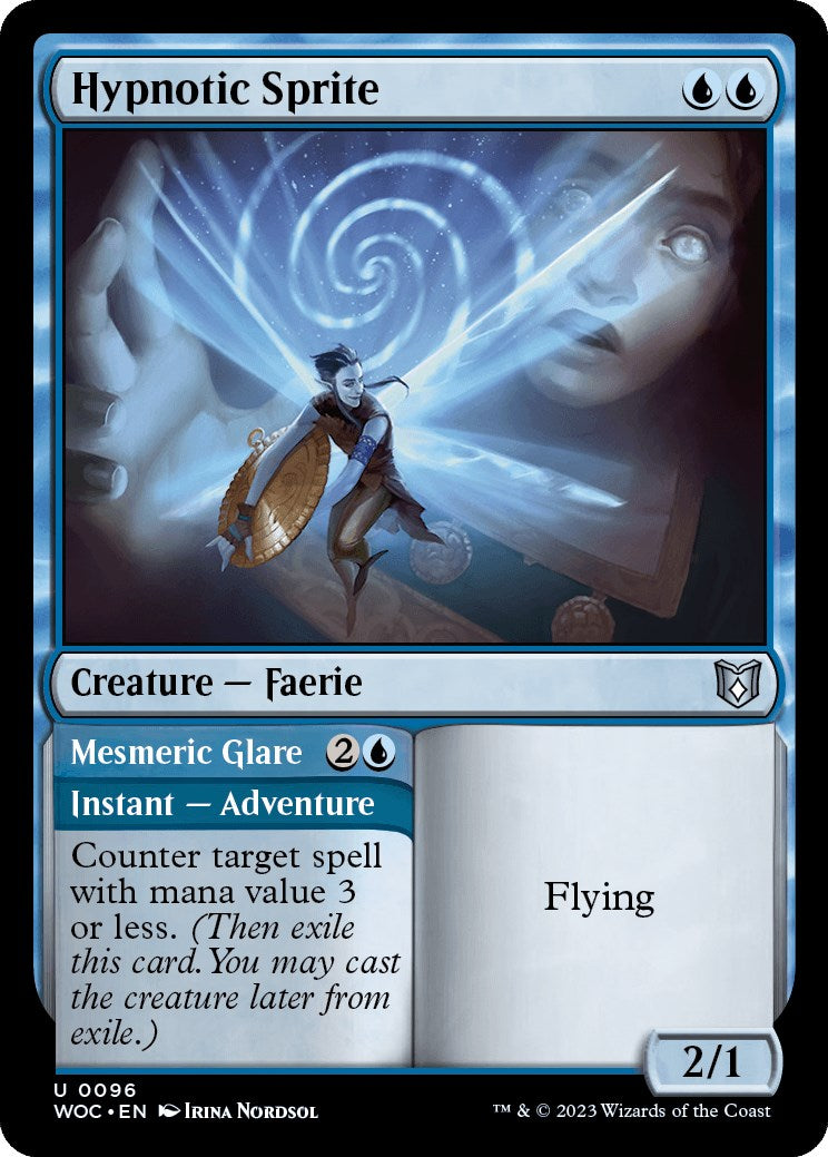 Hypnotic Sprite // Mesmeric Glare [Wilds of Eldraine Commander] | Event Horizon Hobbies CA