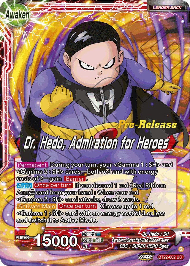 Dr. Hedo // Dr Hedo, Admiration for Heroes (BT22-002) [Critical Blow Prerelease Promos] | Event Horizon Hobbies CA