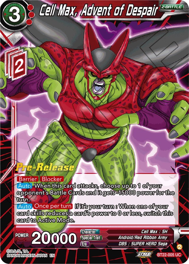 Cell Max, Advent of Despair (BT22-005) [Critical Blow Prerelease Promos] | Event Horizon Hobbies CA