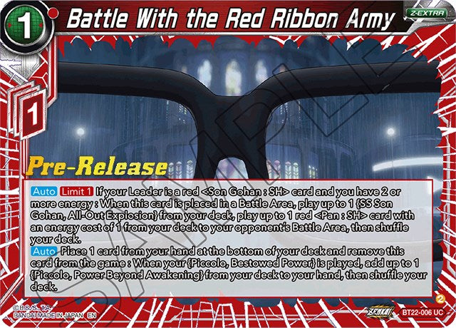 Battle With the Red Ribbon Army (BT22-006) [Critical Blow Prerelease Promos] | Event Horizon Hobbies CA