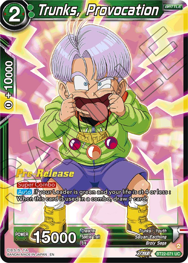 Trunks, Provocation (BT22-071) [Critical Blow Prerelease Promos] | Event Horizon Hobbies CA