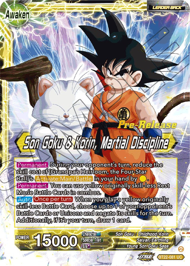 Son Goku // Son Goku & Korin, Martial Discipline (BT22-081) [Critical Blow Prerelease Promos] | Event Horizon Hobbies CA