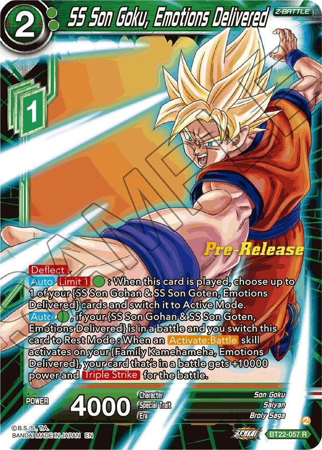 SS Son Goku, Emotions Delivered (BT22-057) [Critical Blow Prerelease Promos] | Event Horizon Hobbies CA