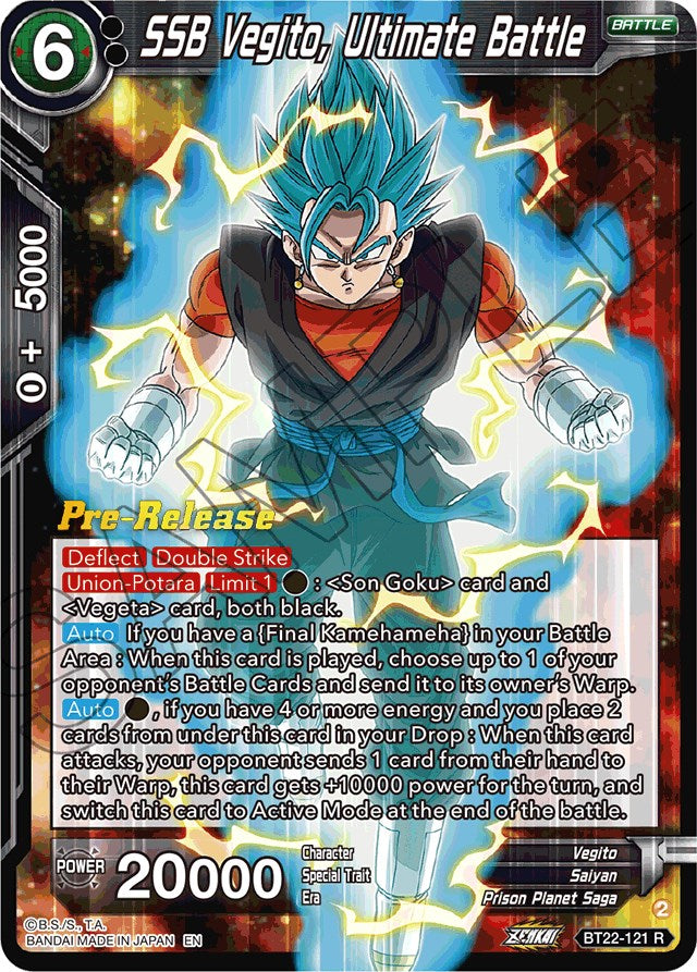 SSB Vegito, Ultimate Battle (BT22-121) [Critical Blow Prerelease Promos] | Event Horizon Hobbies CA