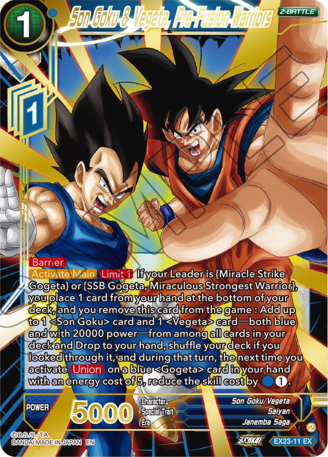 Son Goku & Vegeta, Pre-Fusion Warriors (EX23-11) [Premium Anniversary Box 2023] | Event Horizon Hobbies CA